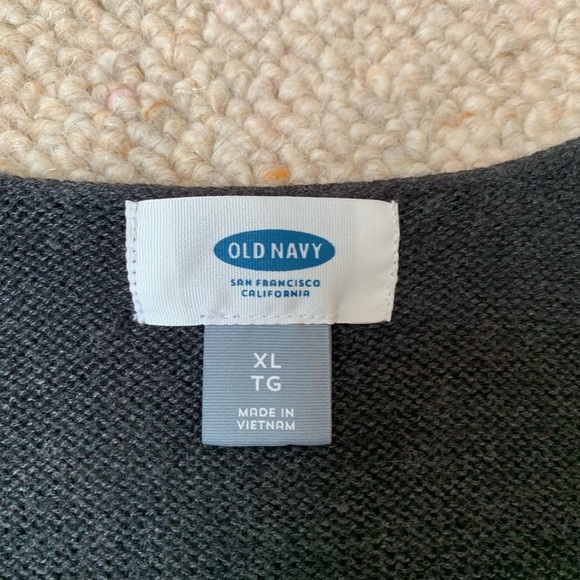 Old Navy Charcoal Gray V Neckline Sweater sz XL PW14 - Picture 5 of 6